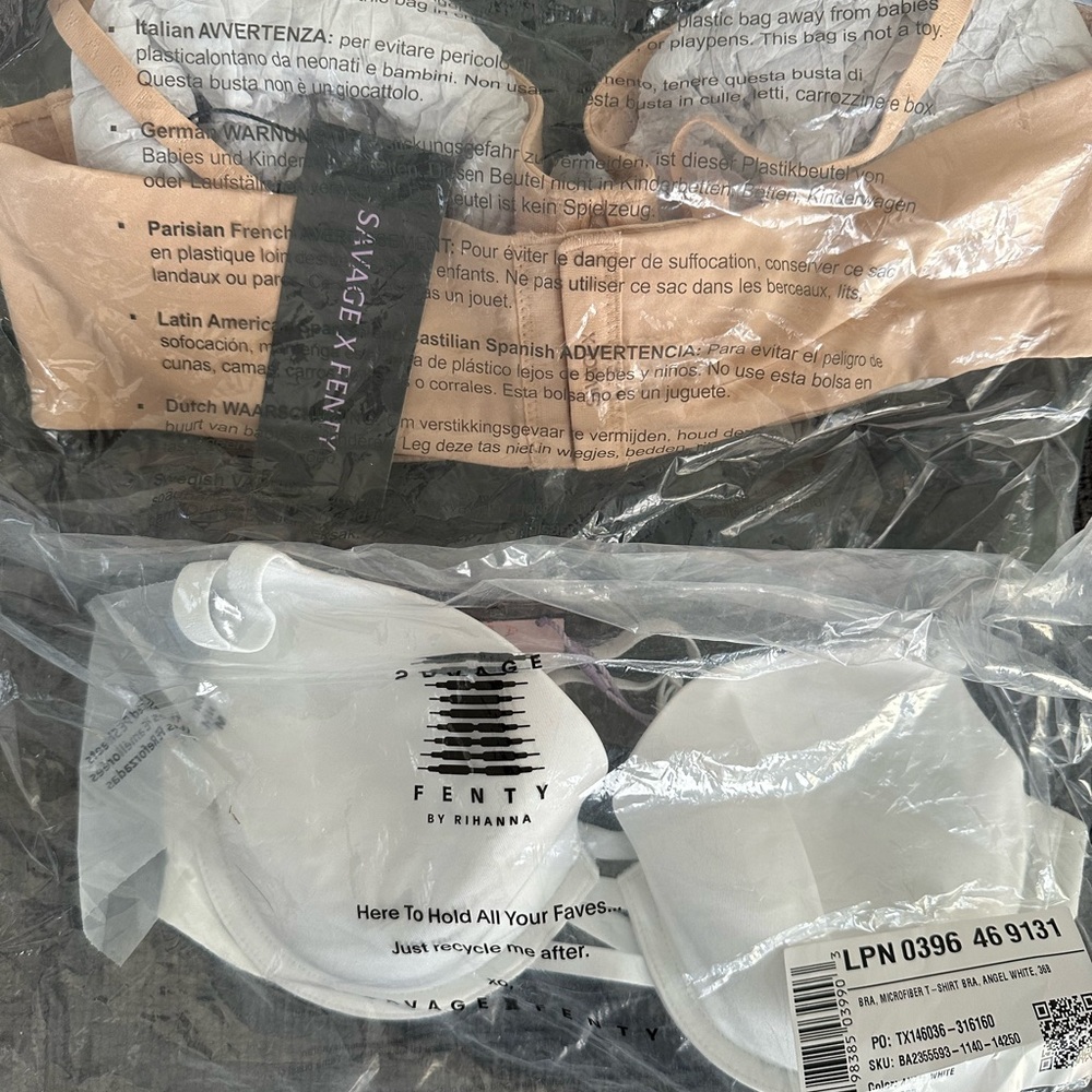 Savage X Fenty Cream and White Bra Set